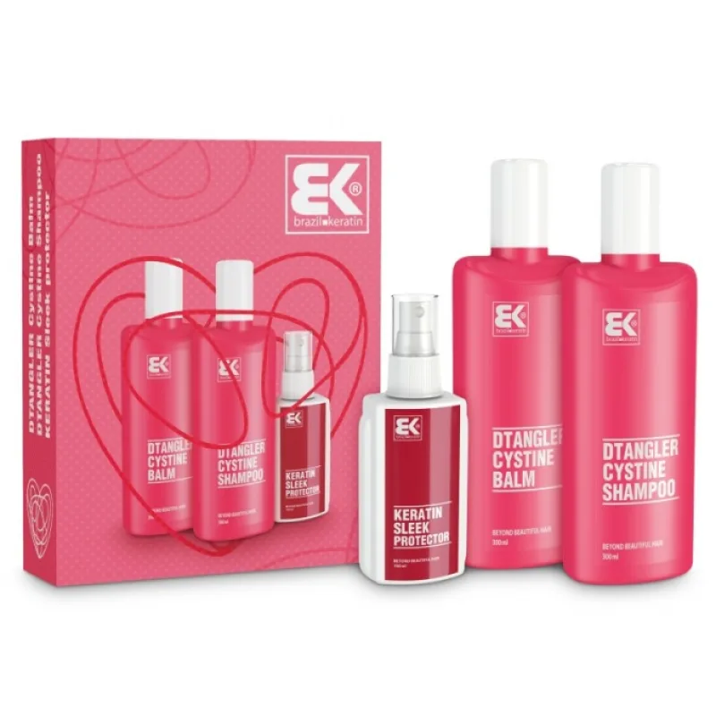 BRAZIL KERATIN Set Dtangler Cystin - darčeková sada pre rekonštrukciu vlasového vlákna