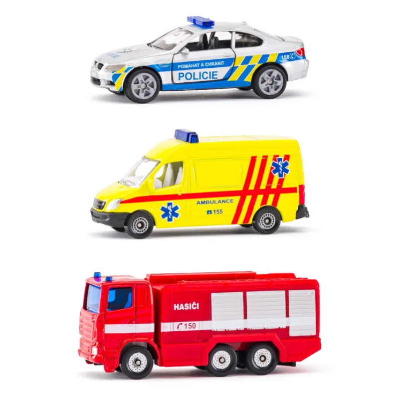 Siku set mix policie, hasiči, ambulance, česká verze