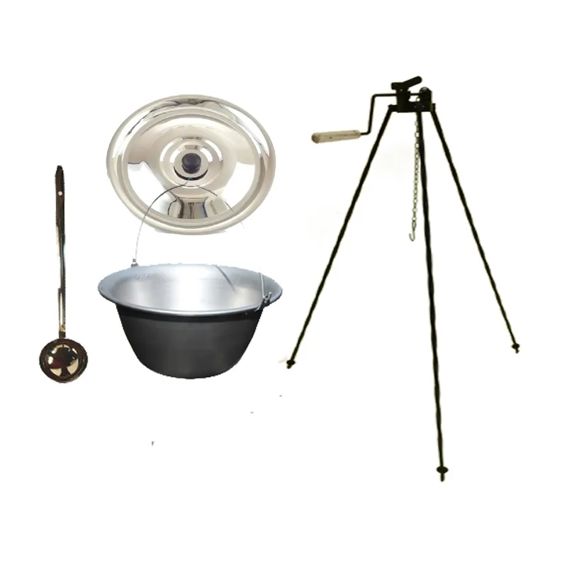 Nerezový kotlík 10L (1,5 mm) + Stojan s kladkou