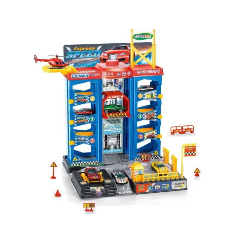 Parkovací stanice s vrtulníkem 30x27x37 cm