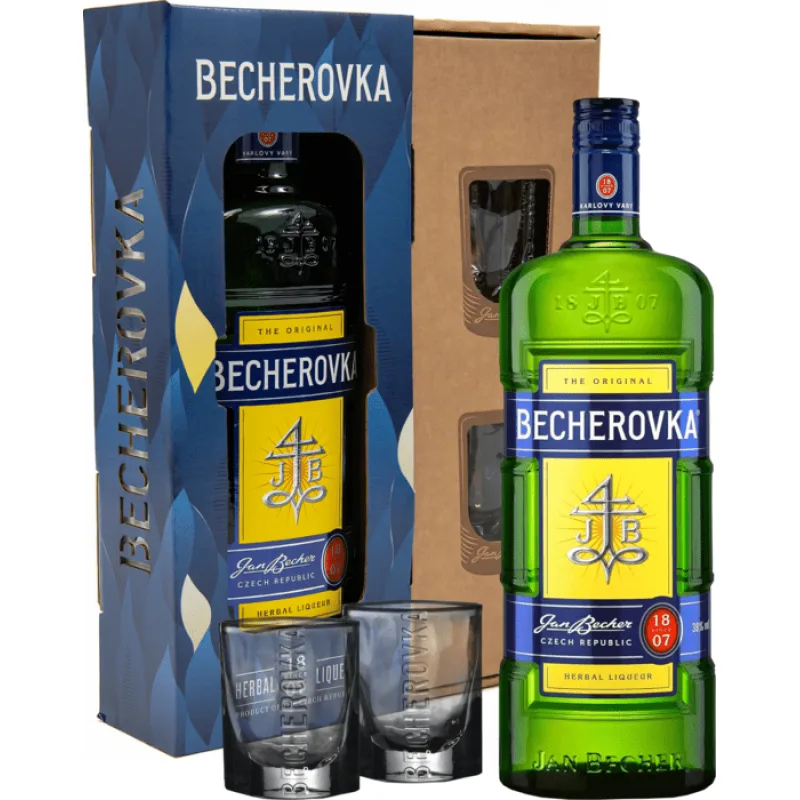 Becherovka + 2 poháre 38% 0,7l