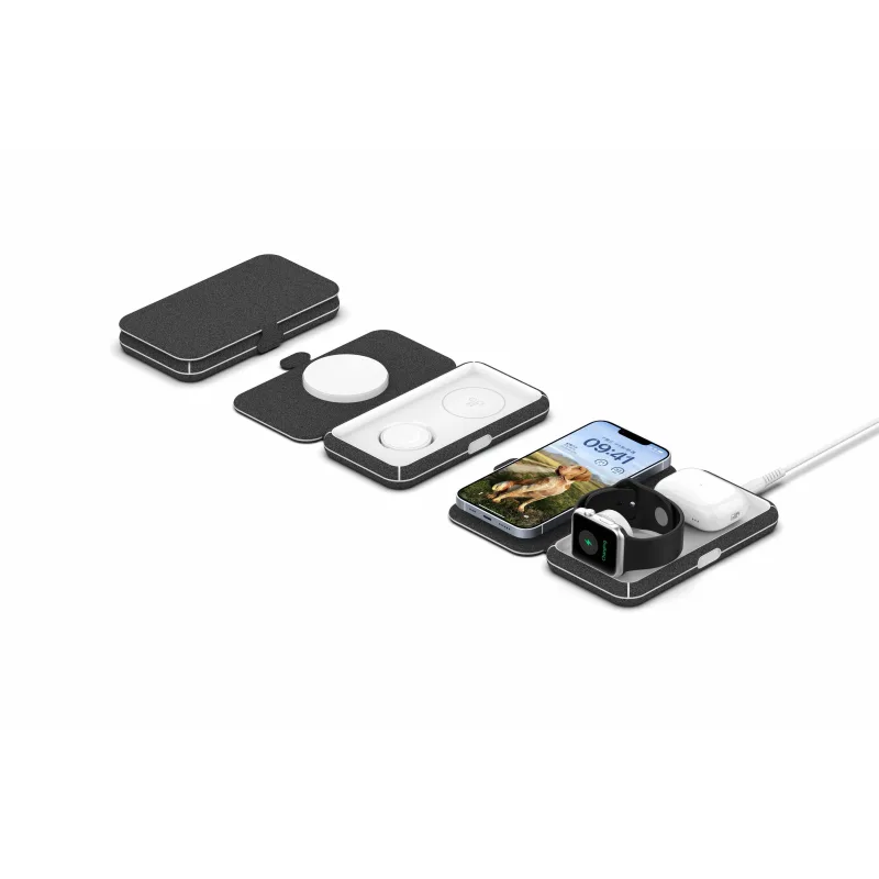 ER POWER skládací cestovní nabíječka 3v1 - černá ERPWNMW31-BK