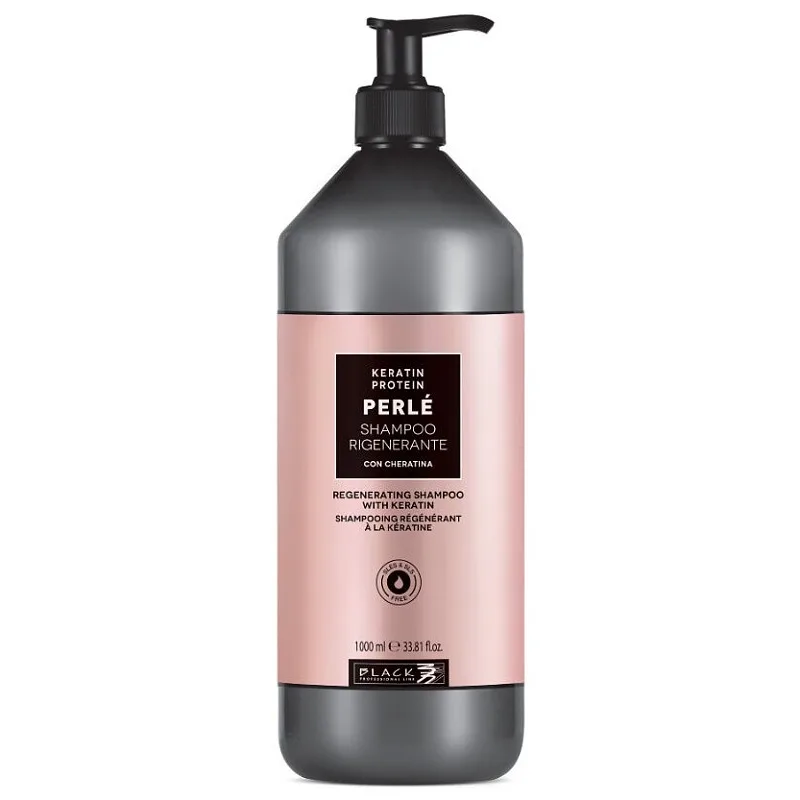 BLACK Perlé Keratin Shampoo 1000ml - regeneračný šampón pre poškodené vlasy
