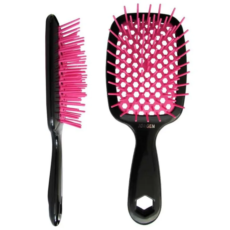 JORGEN 69986 Rozčesávacia kefa na vlhké a suché vlasy - čierno ružová
