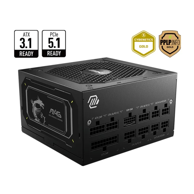 MSI zdroj MAG A850GL PCIE5 II 850W 80PLUS GOLD m 306-7ZP8D11-CE0