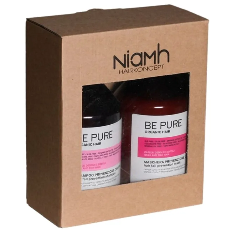 NIAMH Be Pure SET Hair Fall Shampoo 500ml + Hair Fall Mask 500ml - starostlivosť proti padaniu vlasov