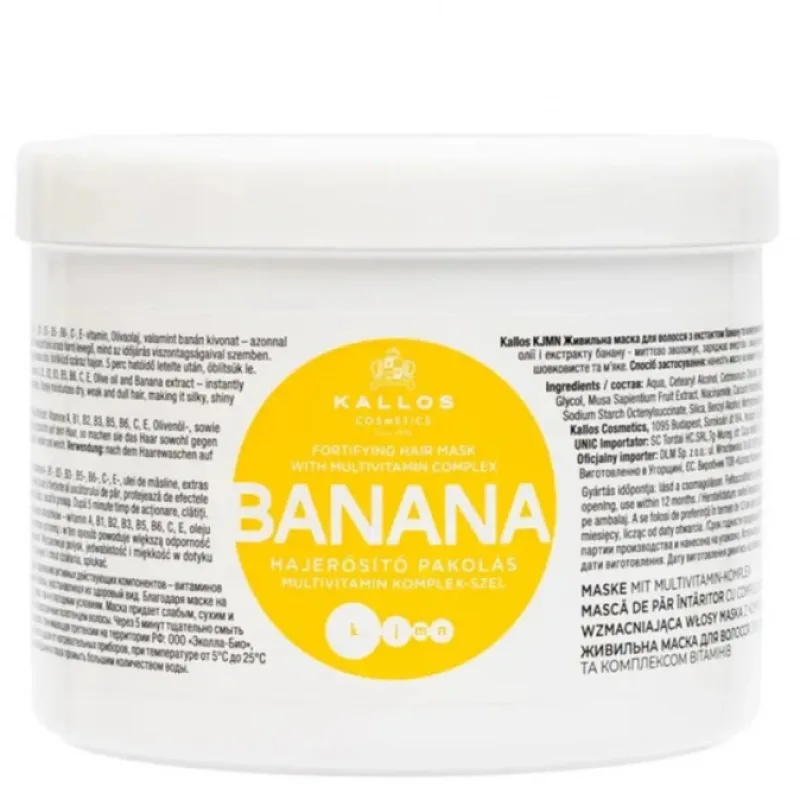 KALLOS KJMN Banana Hair Mask 500ml - maska na suché vlasy s multivitamíny