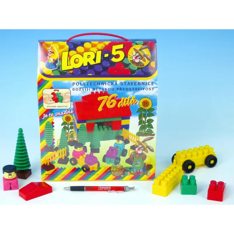 LORI Stavebnica LORI 5 plast 76ks v krabici 23x28x10cm