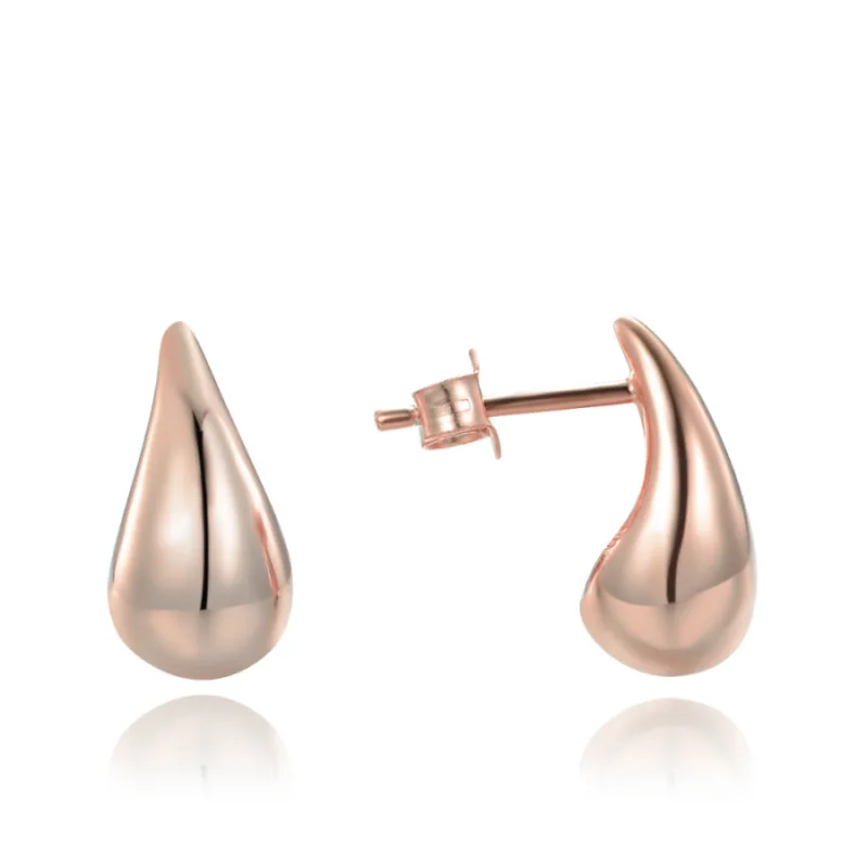 Moderné strieborné náušnice z ružového zlata MINET JMAN0565RE00