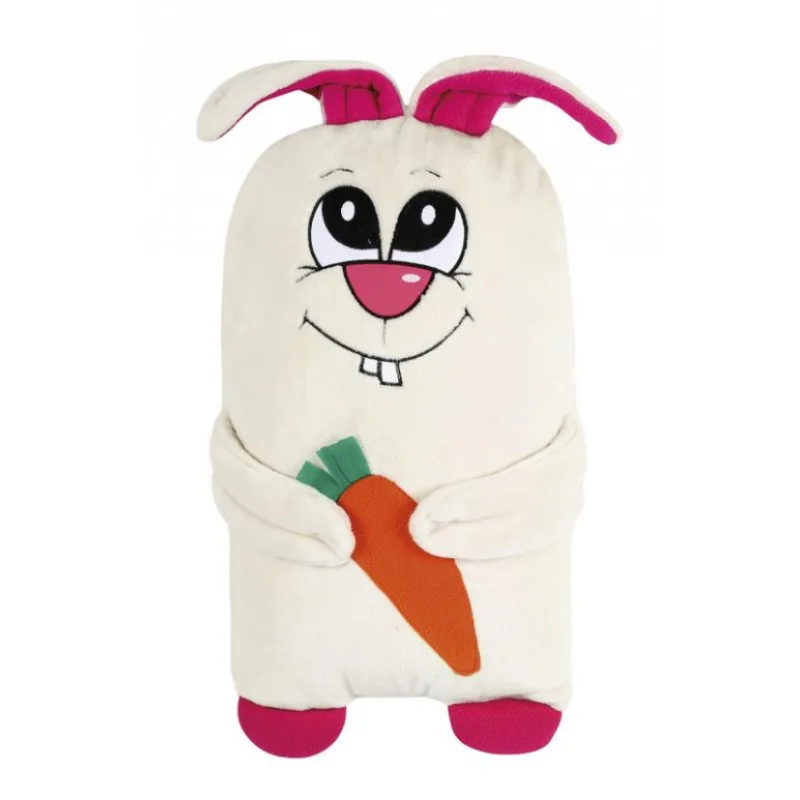 Bellatex Tvarovaný polštářek zajíček bílý, 45x30 cm