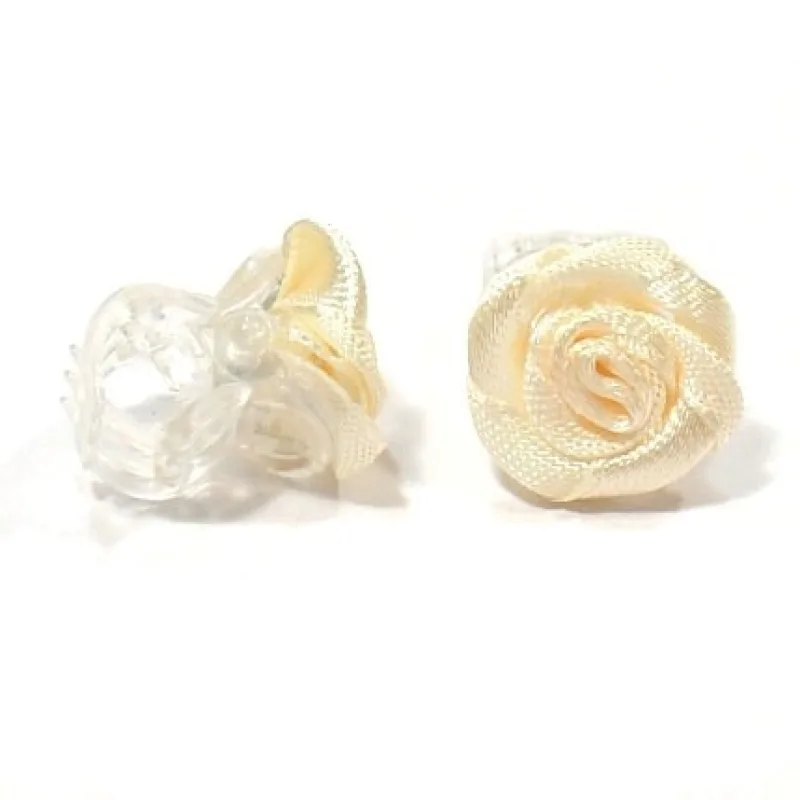 SALON Komplet Vlasové doplňky Škripček s ružičkou 1ks - bežovy