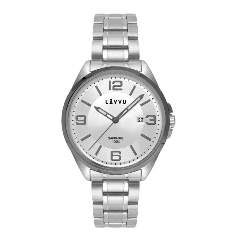 Pánske hodinky so zafírovým sklom HERNING Grey LAVVU LWM0097