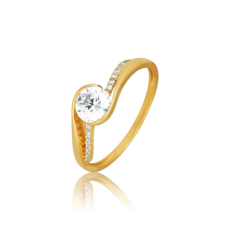 Zlatý prsteň so zirkónmi JVD ZR0278XJ81, 56, 2.06 g