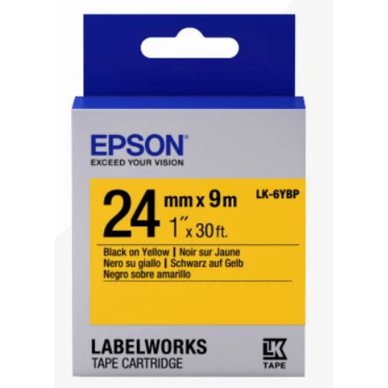 EPSON POKLADNÍ SYSTÉMY Epson Label Cartridge Pastel LK-6YBP Black/Yellow 24mm (9m) C53S656005