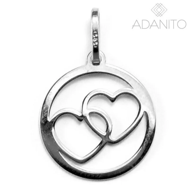 Zlatý prívesok srdiečka z bieleho zlata ADANITO BRP1095S, 0.37 g