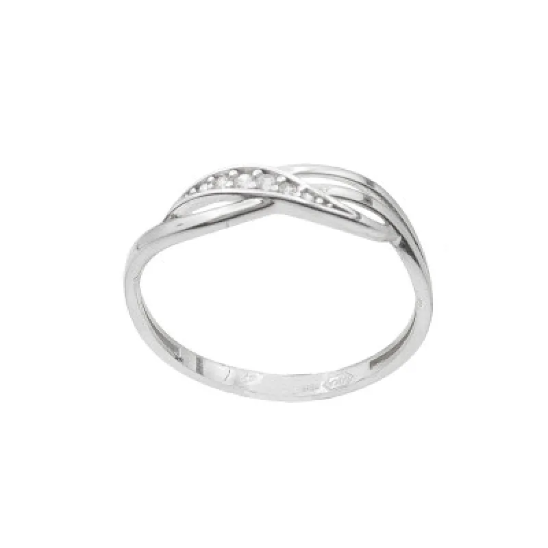 Zlatý prsteň z bieleho zlata so zirkónmi KA AZR0664W, 57, 1.25 g