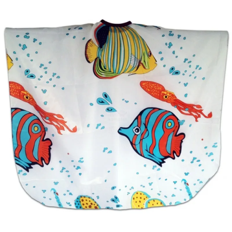 SALON KOMPLET Pláštenka strihací detská RYBY - biela