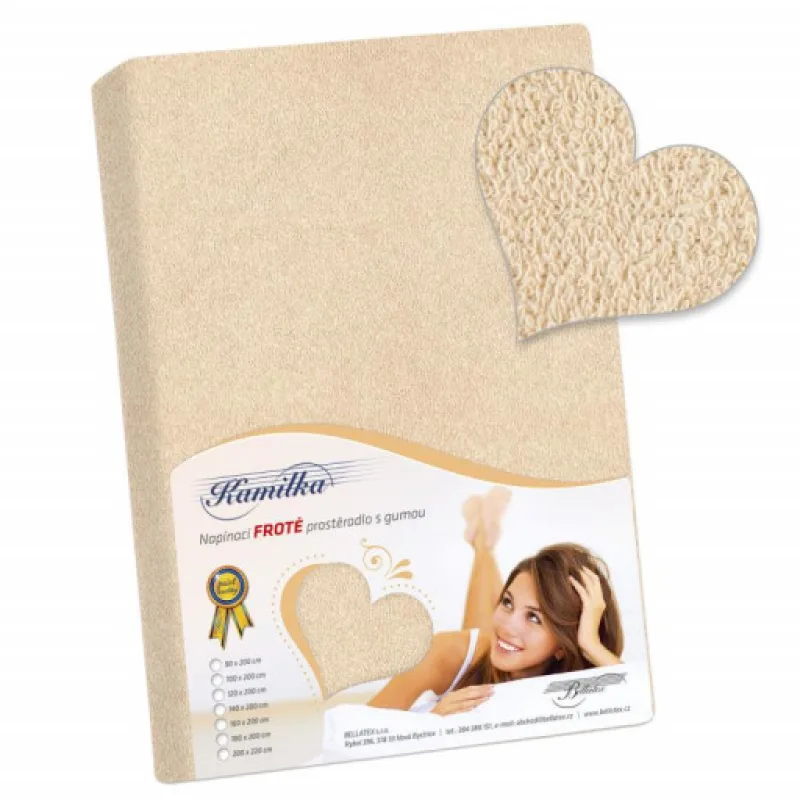 Bellatex Prostěradlo froté - sv.béžová - 90x200 cm