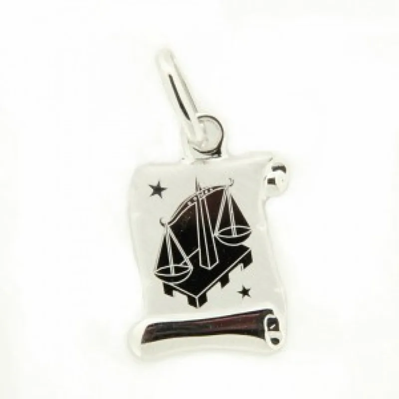 Prívesok mesačné znamenie z bieleho zlata KA 30.10.014W VÁHY-10, 0.4 g, 0.40 g