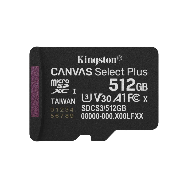 Kingston Canvas Select Plus/Micro SDXC/512GB/UHS-I U3 / Class 10 SDCS3/512GBSP