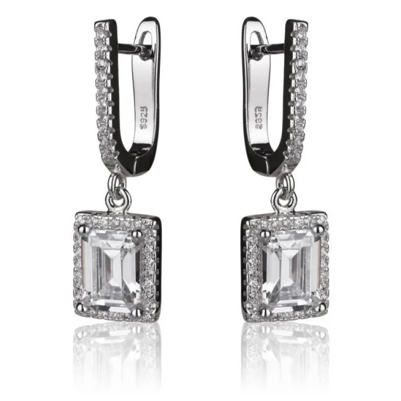 Strieborné visiace náušnice so zirkónmi MEUCCI SS292E