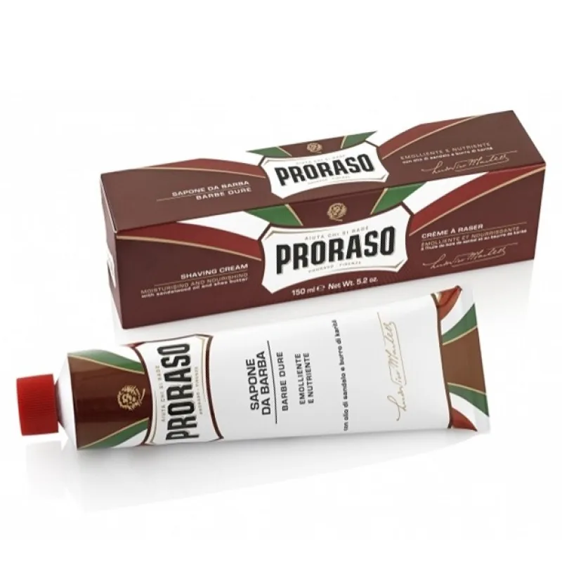 PRORASO Sandalwood Vyživujúci krém na holenie tvrdých fúzov - santalové drevo 150ml