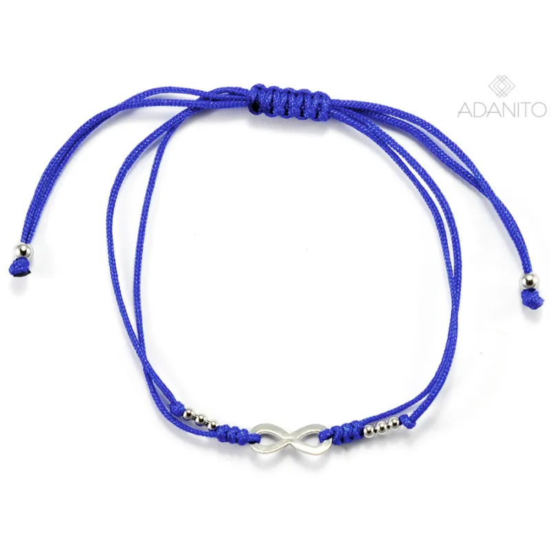 Strieborný náramok nekonečno sťahovacia šnúrka ADANITO EFB0001291