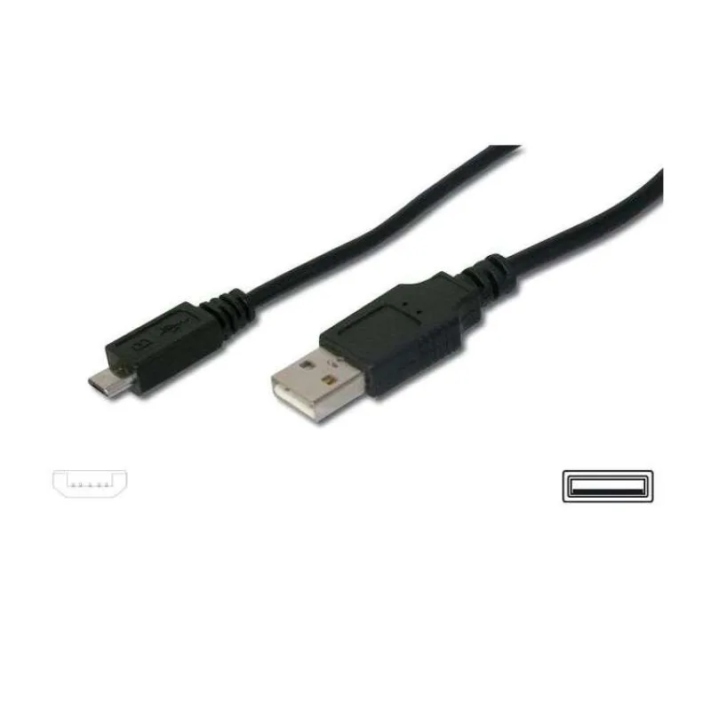 Kábel USB PREMIUMCORD 2.0 Prepojenie A-Micro B. 2 m (čierna) (ku2m2f)