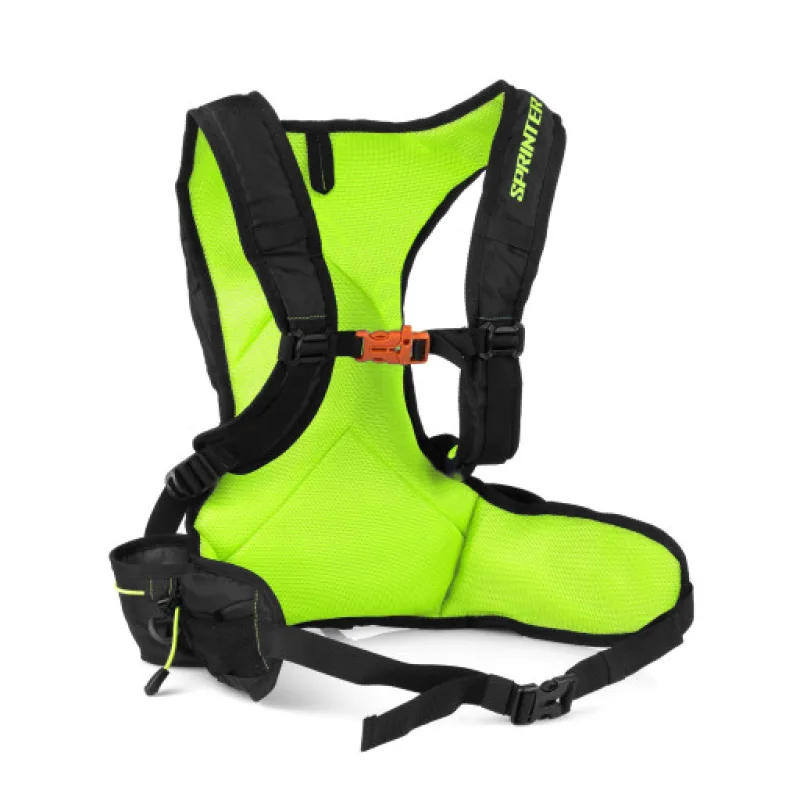 Spokey SPRINTER Sportovní, cyklistický a běžecký voděodolný batoh, 5 l, zeleno-černý