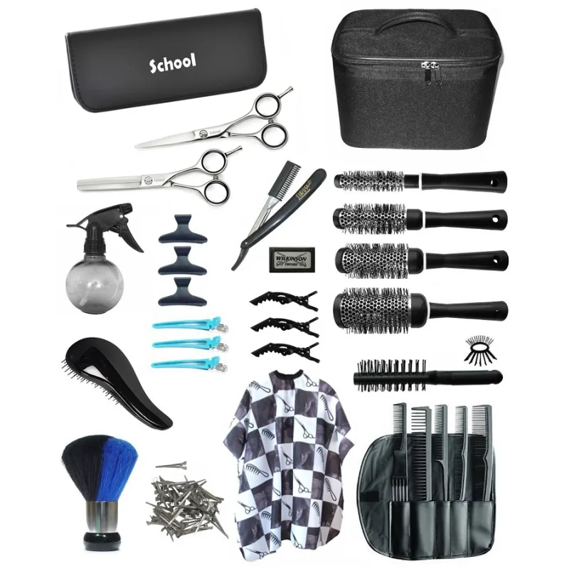 DUKO-EXIM SCHOOL SET DUKO Kadernícky set pre učňov - látkový kufrík s vybavením pre pravákov - BLACK