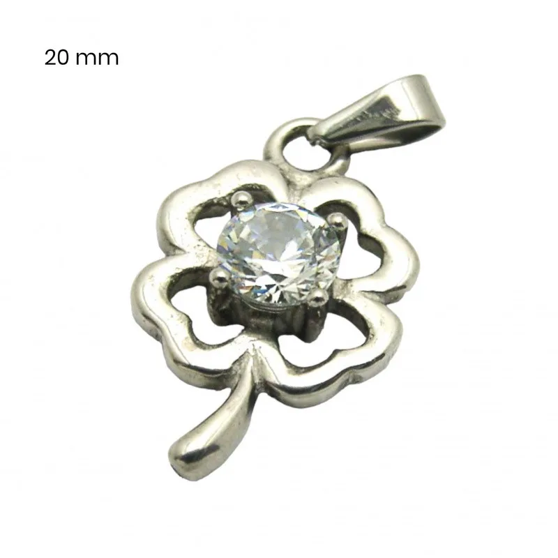 Prívesok z chirurgickej ocele štvorlístok s kameňom EXEED 24092200