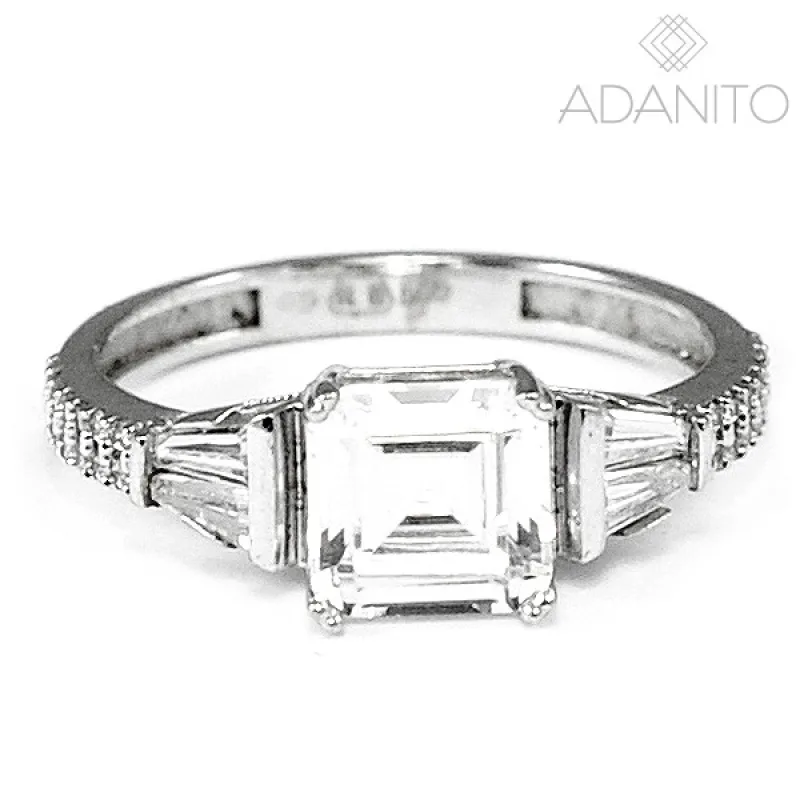 Zlatý prsteň z bieleho zlata so zirkónmi ADANITO BRR0619S