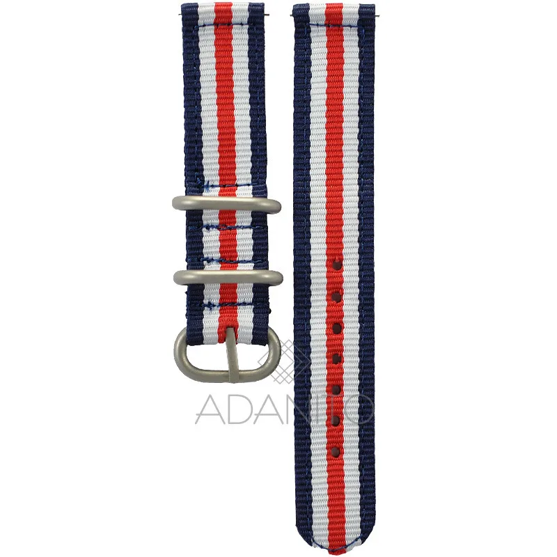 Nylonový remienok na hodinky 22 mm trikolóra ADANITO 109AR90W22