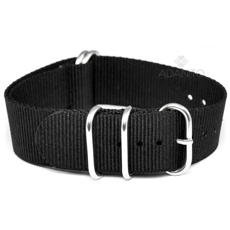 Nylonový Nato remienok na hodinky ADANITO NATO2BLK22