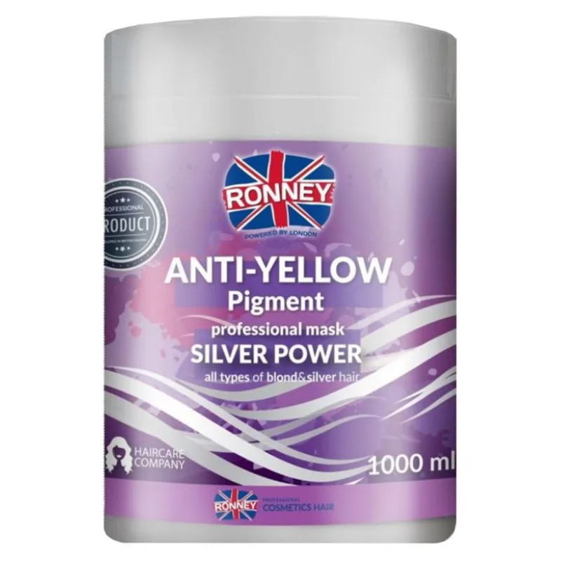 RONNEY Anti-Yellow Silver Power Mask 1000ml - maska proti nežiaducemu žltému nádychu