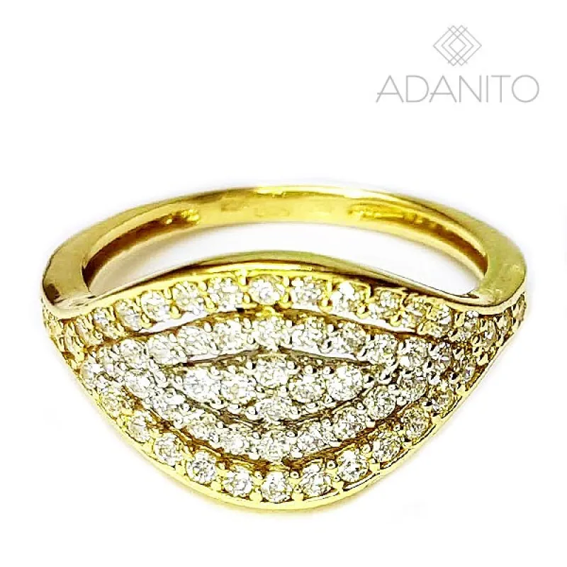 Zlatý prsteň so zirkónmi ADANITO BRR0444G