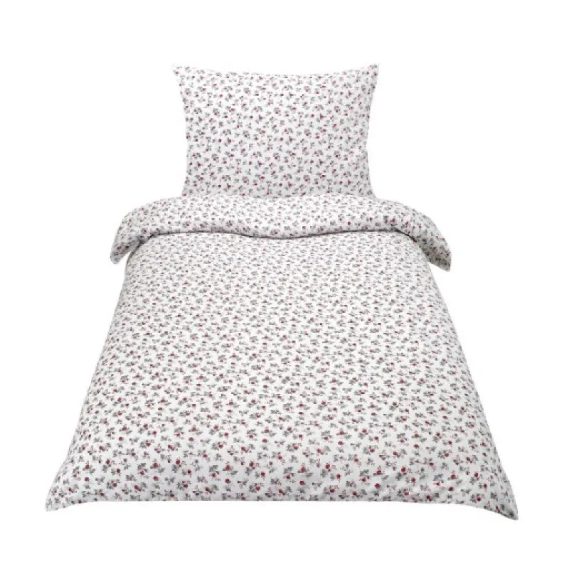 Bellatex Povlečení bavlna s hotelovou kapsou, Růžička bílá - 140x200, 70x90cm