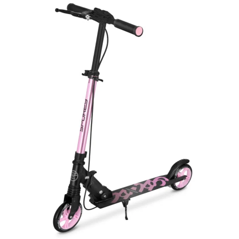 Spokey VACAY Pro Koloběžka s ruční brzdou, kolečka 145 mm, světle růžová