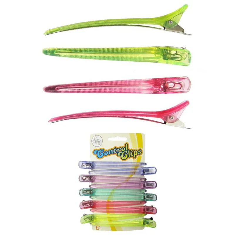 DUKO-EXIM DUKO 2426-10 Control Clips 10ks - kadernícke spony 11,5cm - nerez kov + priehľadný plast