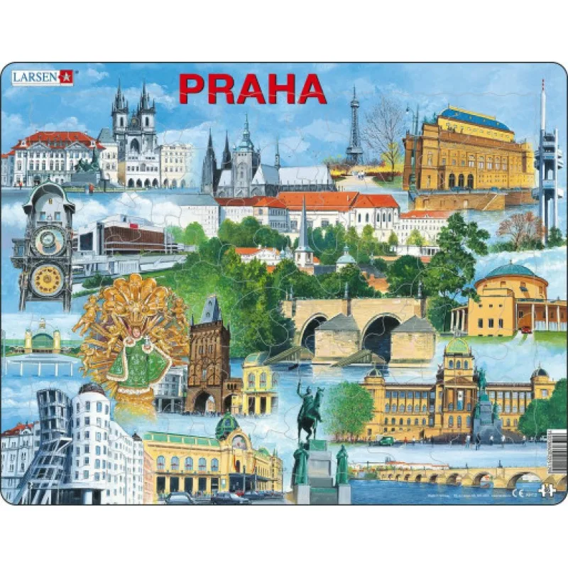 Larsen Deskové puzzle Praha 66 dílků, 36x28x0,4 cm