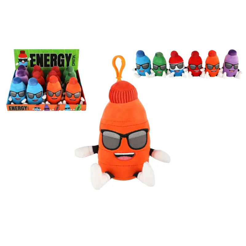 Teddies Energy drink prívesok 15cm 6 farieb 12ks v boxe 12m+
