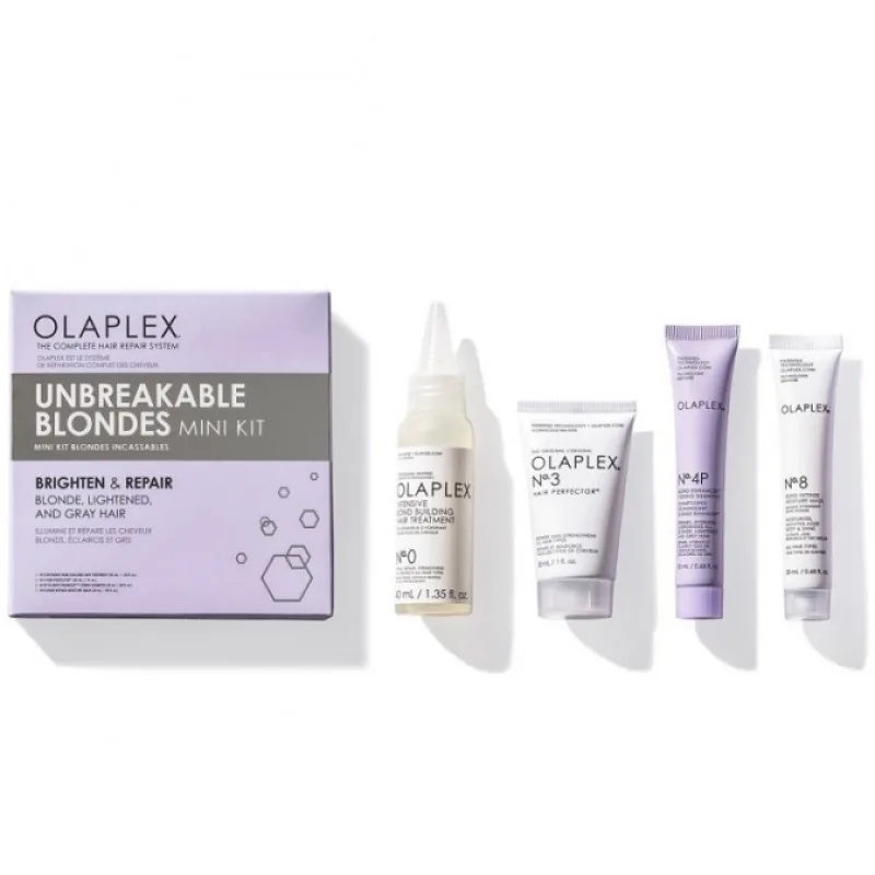 OLAPLEX Mini Kit Unbreakable Blondes - sada pre obnovu a hĺbkovú regeneráciu blond vlasov
