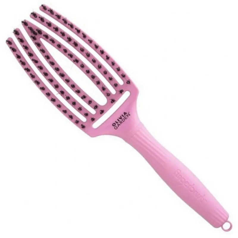 OLIVIA GARDEN FB1PC-SL Fingerbrush Medium Pink Tokyo - Profesionálna kefa s diviačími štetinami