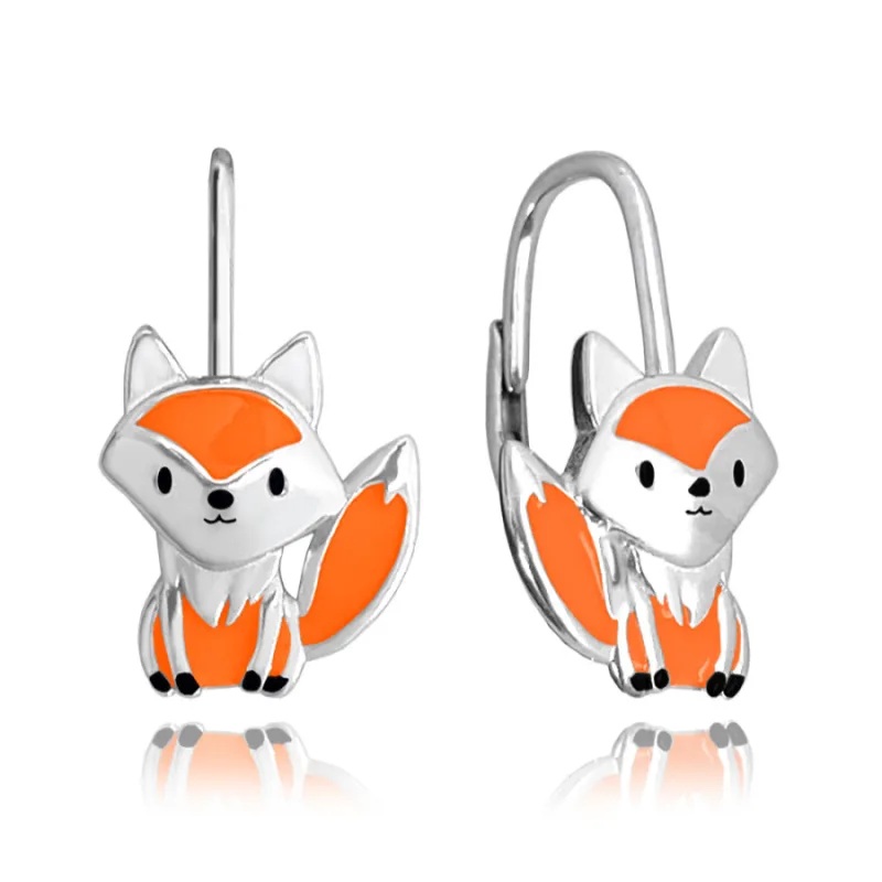 Strieborné náušnice líšky MINET JMAD0035SE00