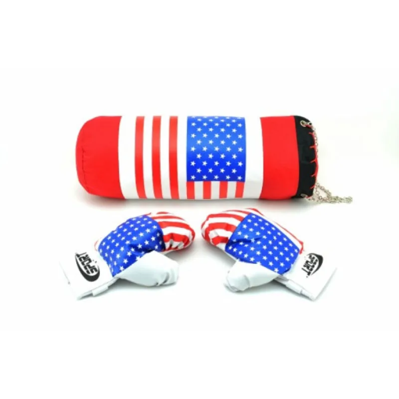 Dětský boxovací pytel a rukavice, 45x15 cm