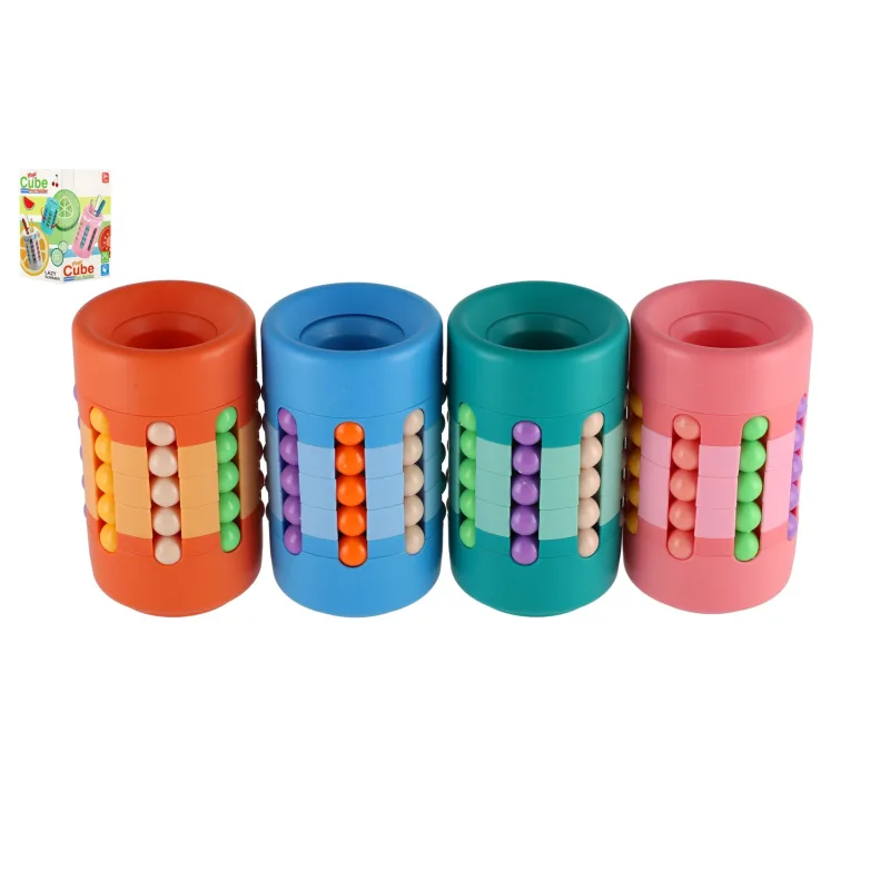 Teddies Hlavolam veža / Stojanček na ceruzky plast 10cm 4 farby v krabičke 7x11x6, 5cm