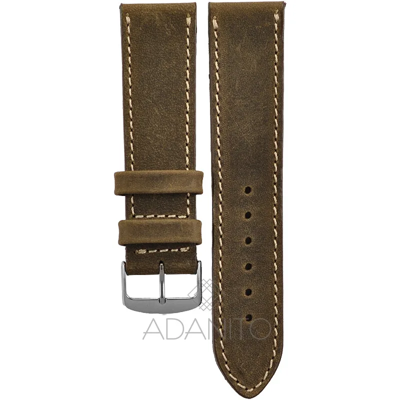 Predĺžený kožený remienok na hodinky 24 mm hnedý ADANITO 103AL2EW24
