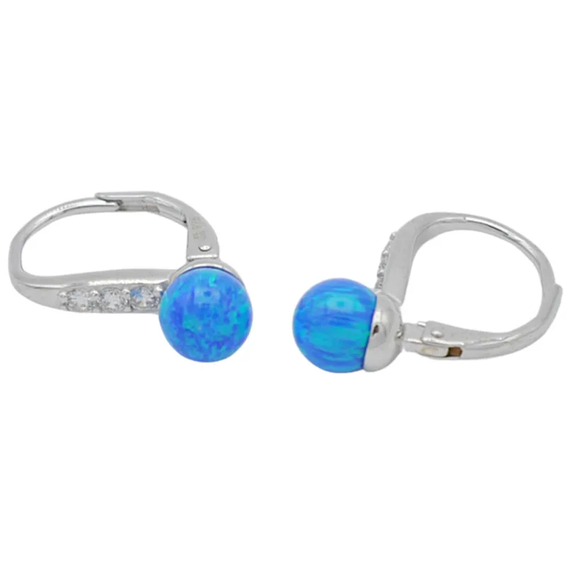 Strieborné opálové náušnice so zirkónmi BENETO AGUC1741/6L