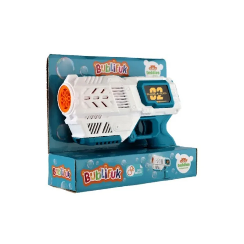 Pistole na bubliny s náplní, na baterie - 19cm