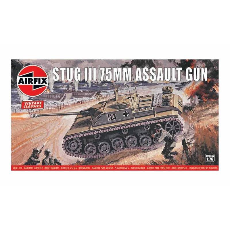 Airfix Classic Kit VINTAGE military A01306V - Stug III 75mm Útočné delo (1:76)